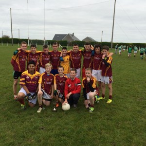 Back Row: Cian O’Connell, Eoin Gilrane, Conor O’Brien, Dylan Sweeney, Luke Jennings, Peter Finley, Scott Boshelle, Johnny Heneghan (capt), Seamus Langan. Front Row: Rahail Rasheed, Dara Sweeney, Jason Butler, Conor Cusack, Cian Sheridan.